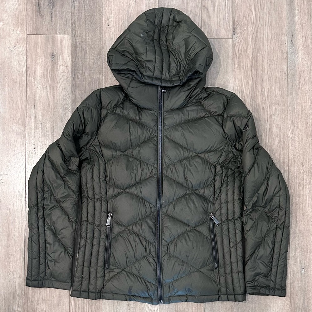 Michael Kors Packable Down Fill Puffer Jacket in Olive